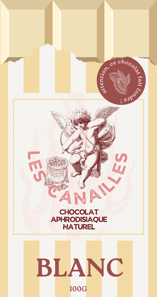Tablette chocolat blanc aphrodisiaque • 100g