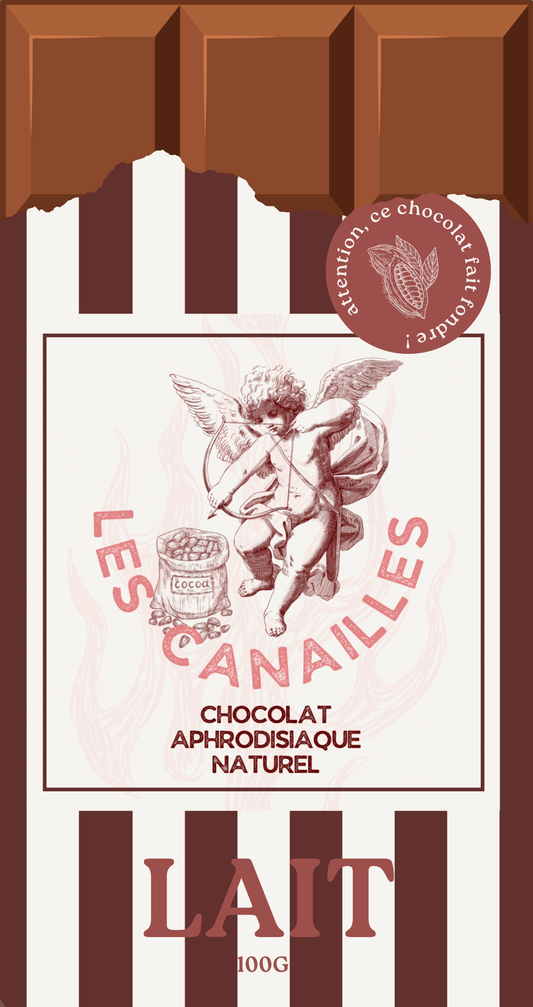 Tablette chocolat au lait aphrodisiaque • 100g