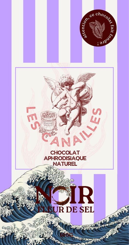Tablette chocolat aphrodisiaque • Noir, fleur de sel • 100g