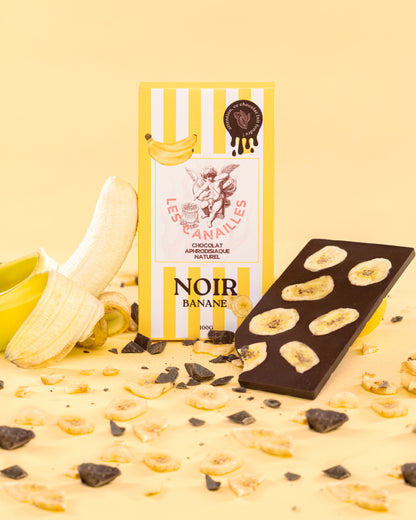 Tablette chocolat aphrodisiaque • Noir, Banane • 100g