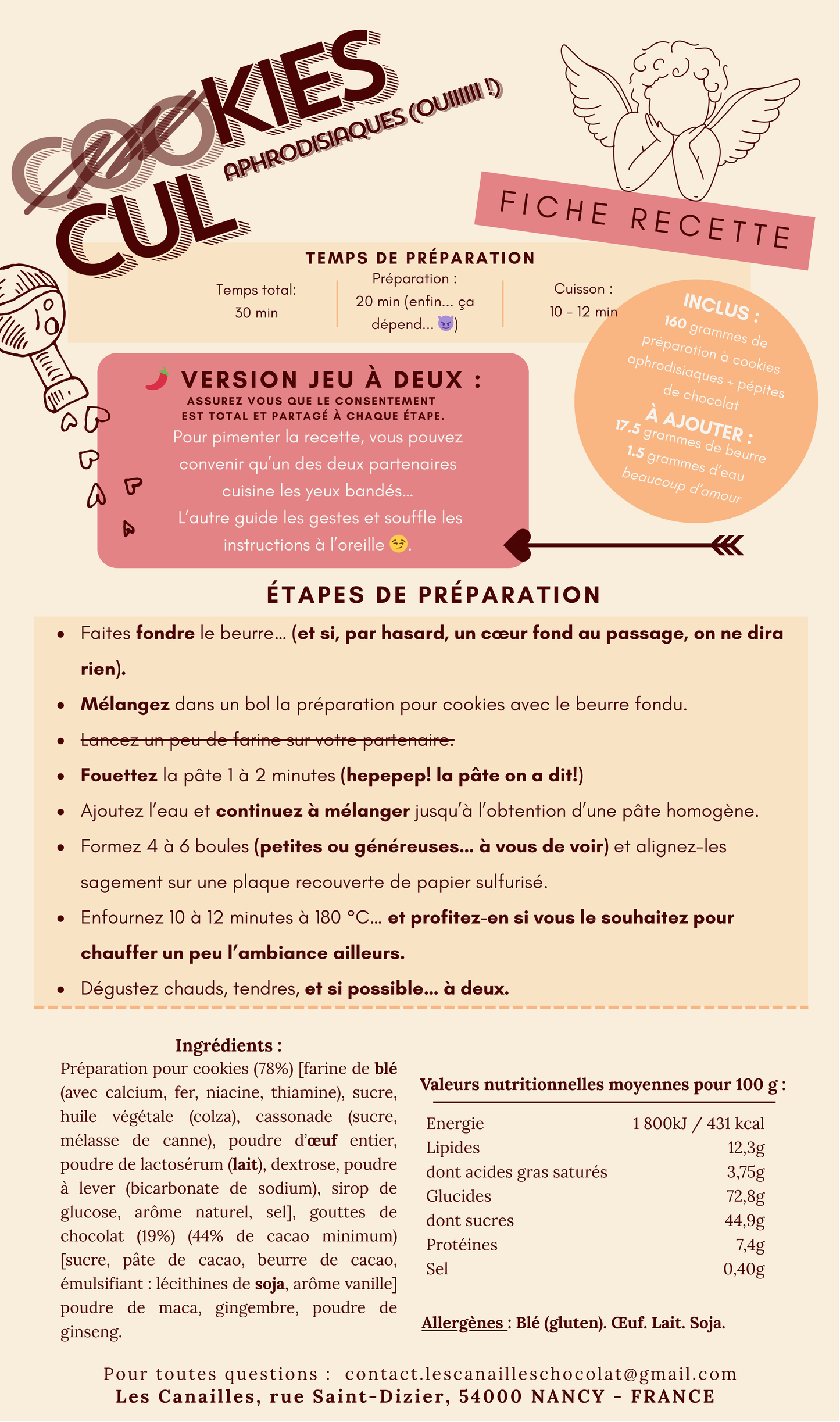 Préparation pour cookies aphrodisiaques